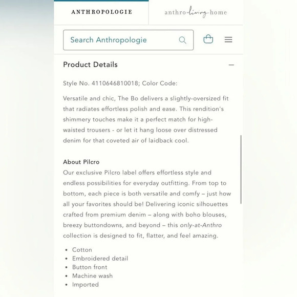 PILCRO by ANTHROPOLOGIE The Bo Boyfriend Embroidered Buttondown Shirt - Picture 12 of 13